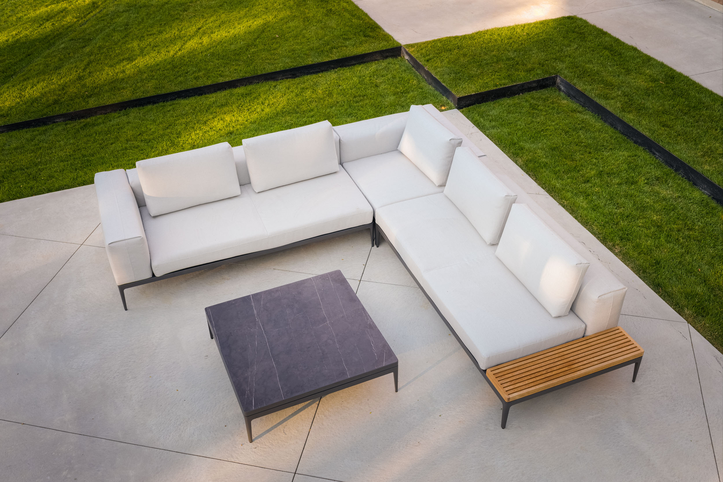 Gloster furniture for this modern seating are